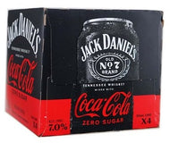 Jack Daniels RTD Jack & Coke Zero 4pk (355mL)