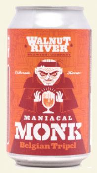 Walnut River Maniacal Monk Belgium Tripel Single Can